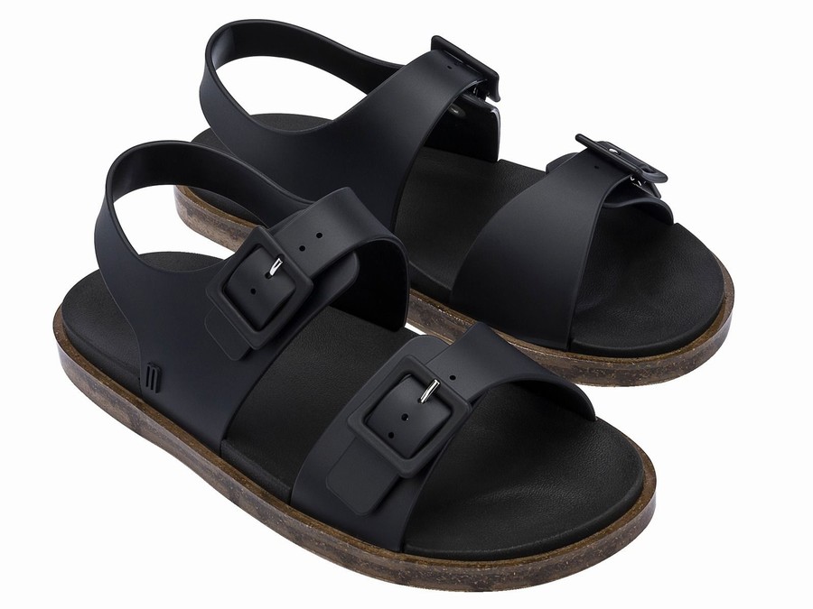 Sandalias Melissa Wide Mujer - Negras - Argentina UXE-853692